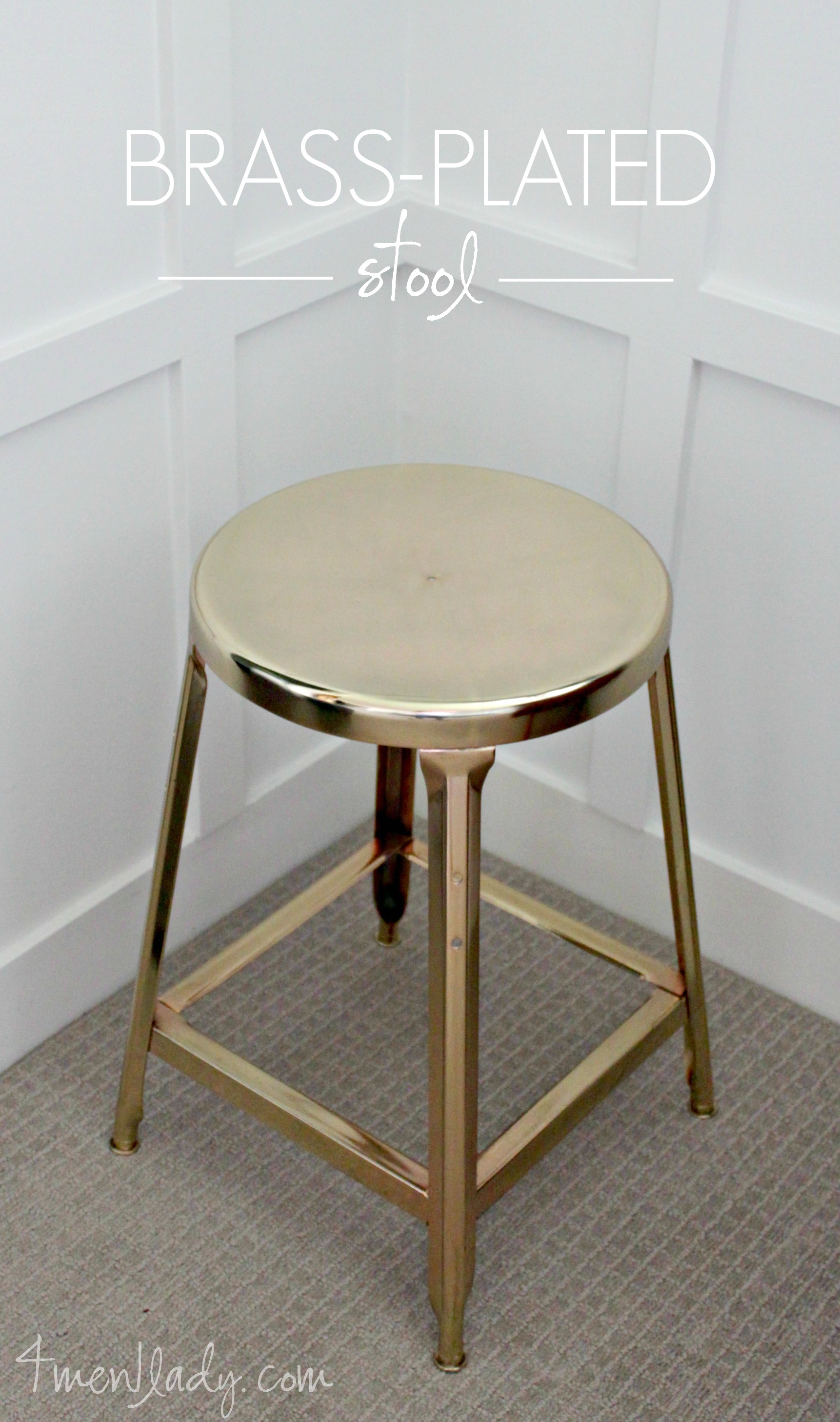 Brass plated stool.