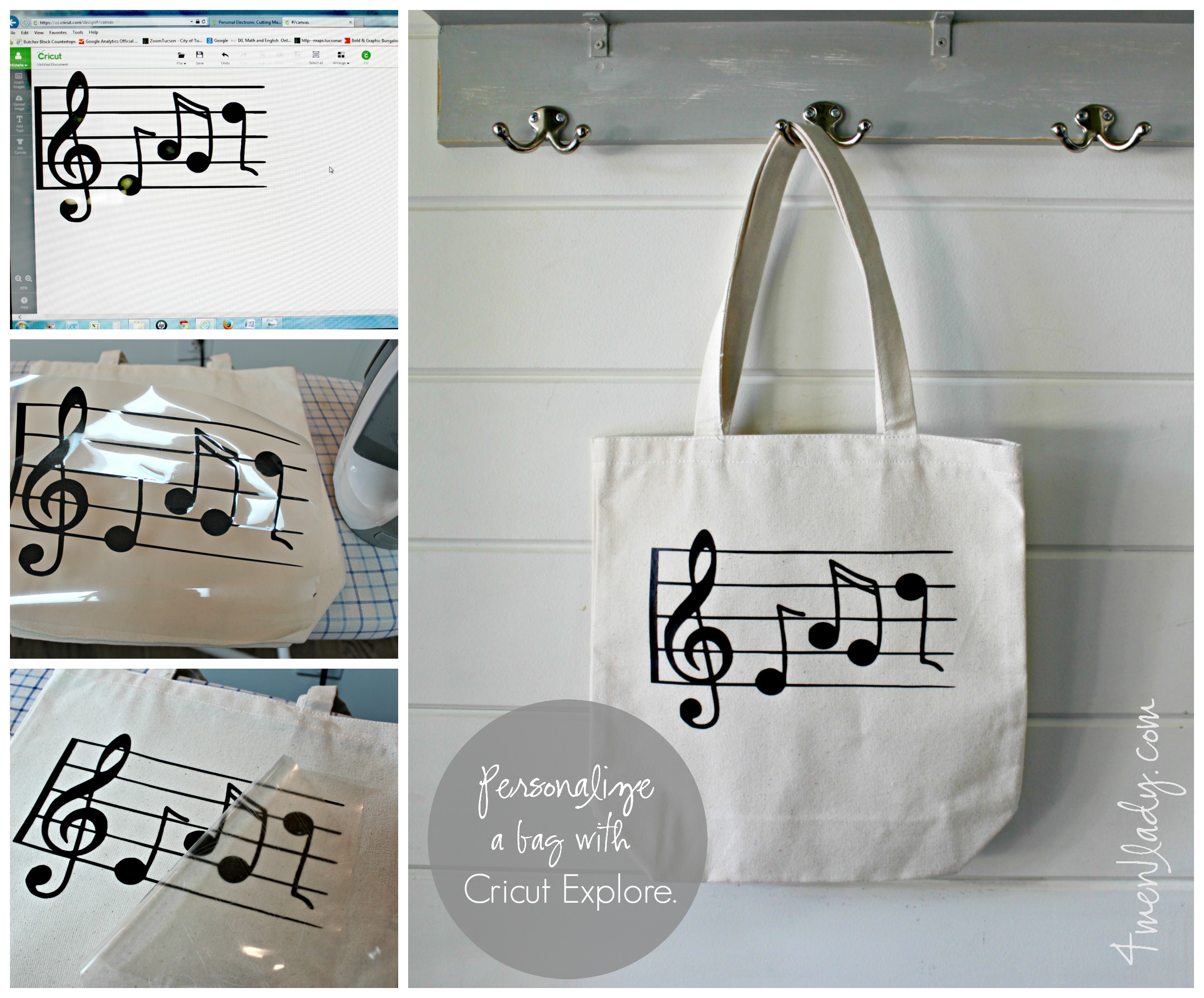 Personalized tote bags made with Cricut Explore (and a breast story).