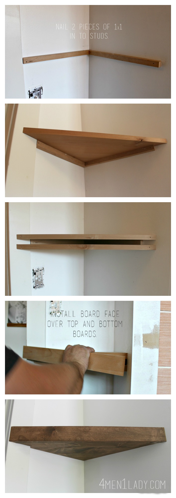 Building a corner shelf for your shower