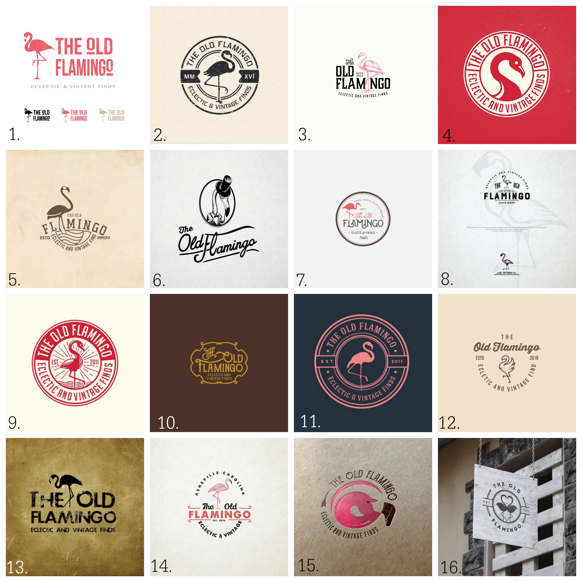 99Designs for TheOldFlamingo Collage